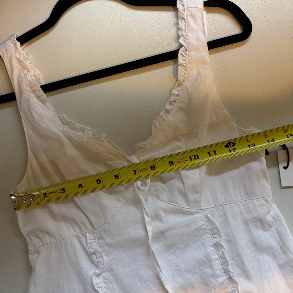 Japna White Ruffle A-Line Smocked Summer Dress Cotton New NWT size Small Beach - Picture 9 of 11